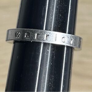 “WARRIOR” MantraBand Ring sz 6 stainless steel hypoallergenic